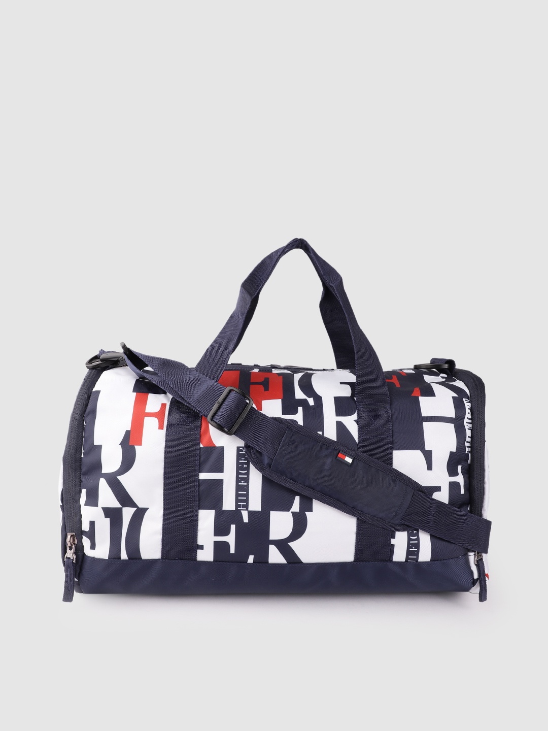 

Tommy Hilfiger Unisex Typography Printed Duffel Bag, White
