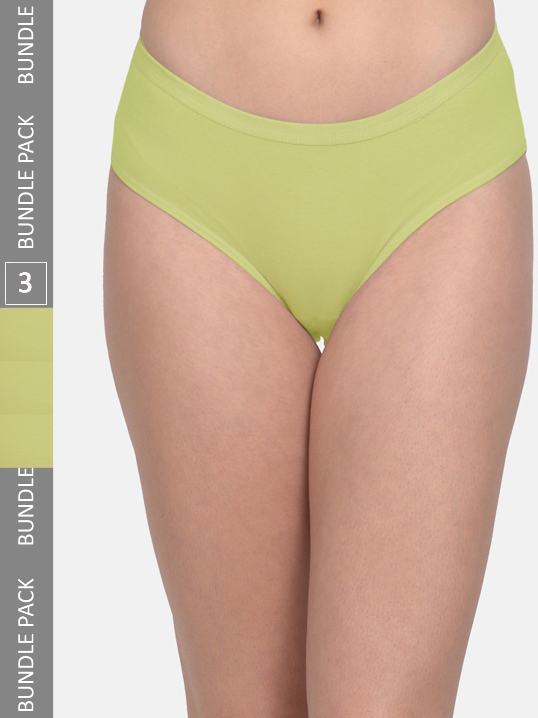 

mod & shy Women Pack Of 3 Anti Microbial Seamless Basic Briefs, Green
