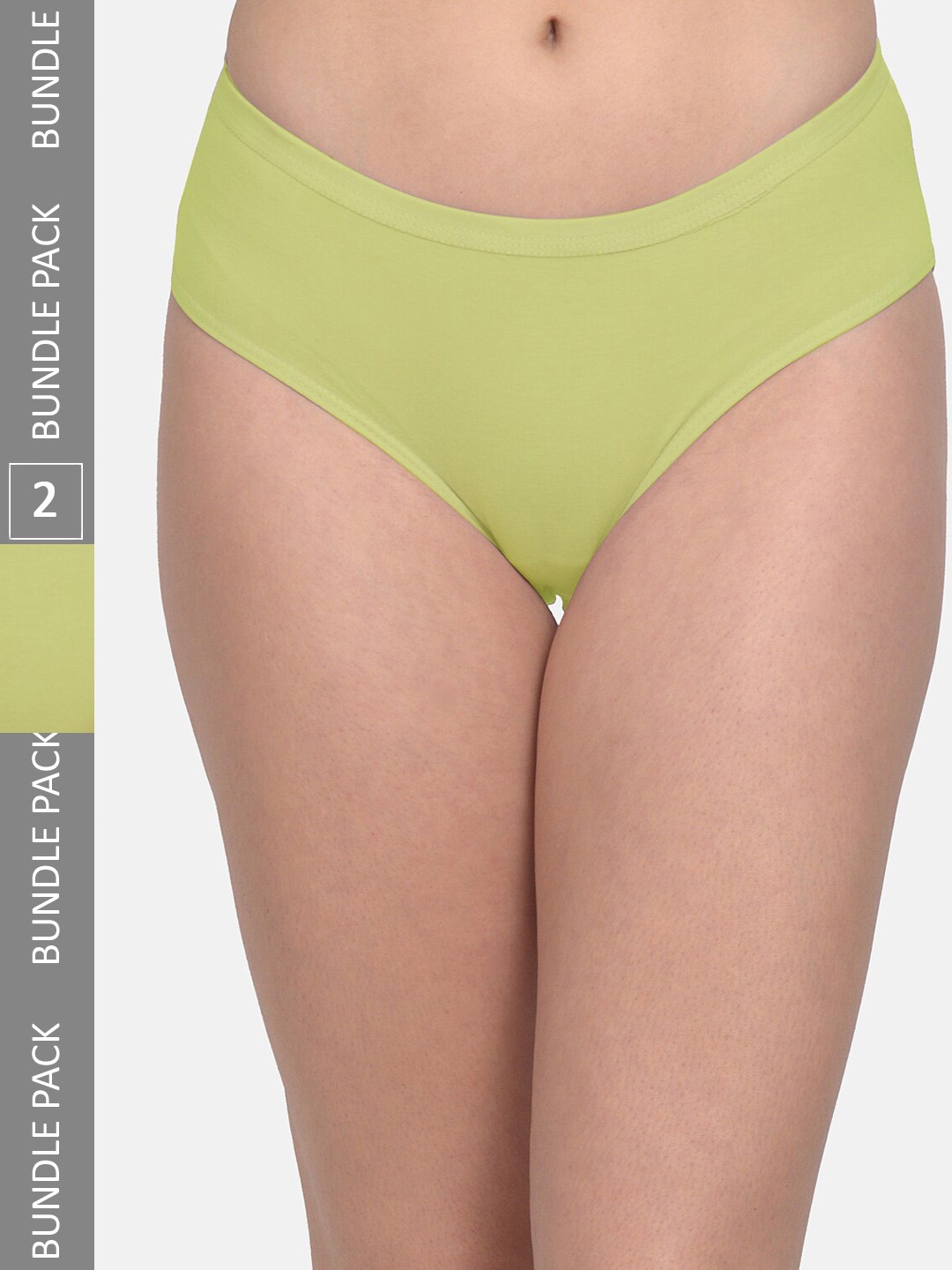 

mod & shy Women Pack Of 2 Seamless Basic Briefs, Green