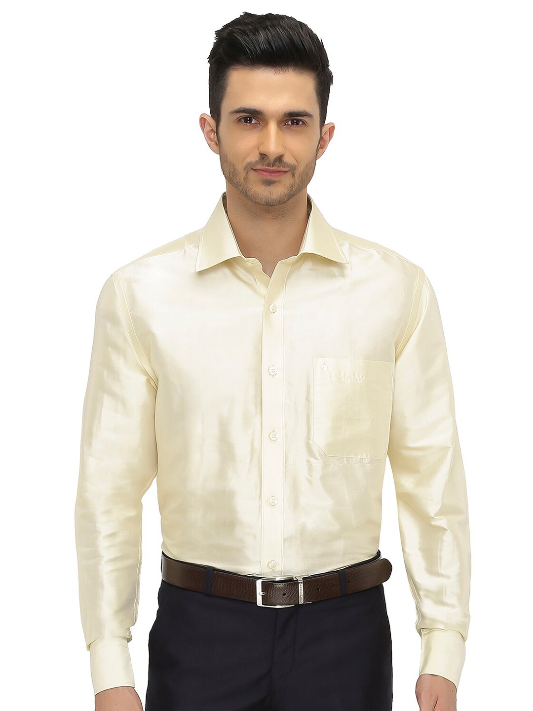 

Khoday Williams Classic Formal Silk Shirt, Cream