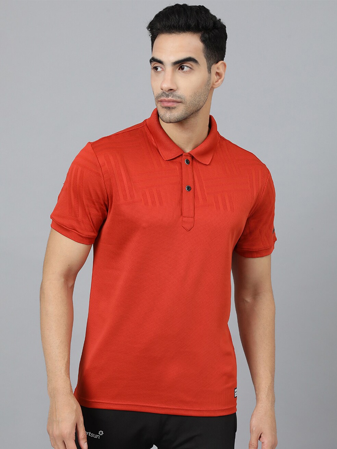 

SPORT SUN Polo Collar Sports T-shirt, Red