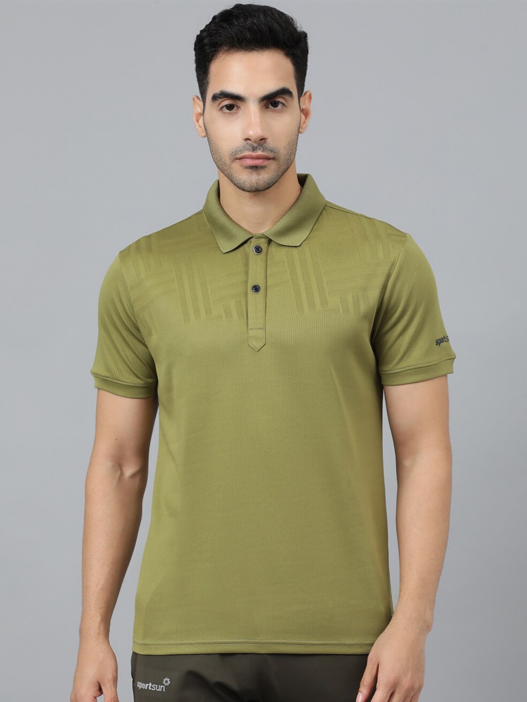 

SPORT SUN Polo Collar Sports T-shirt, Olive