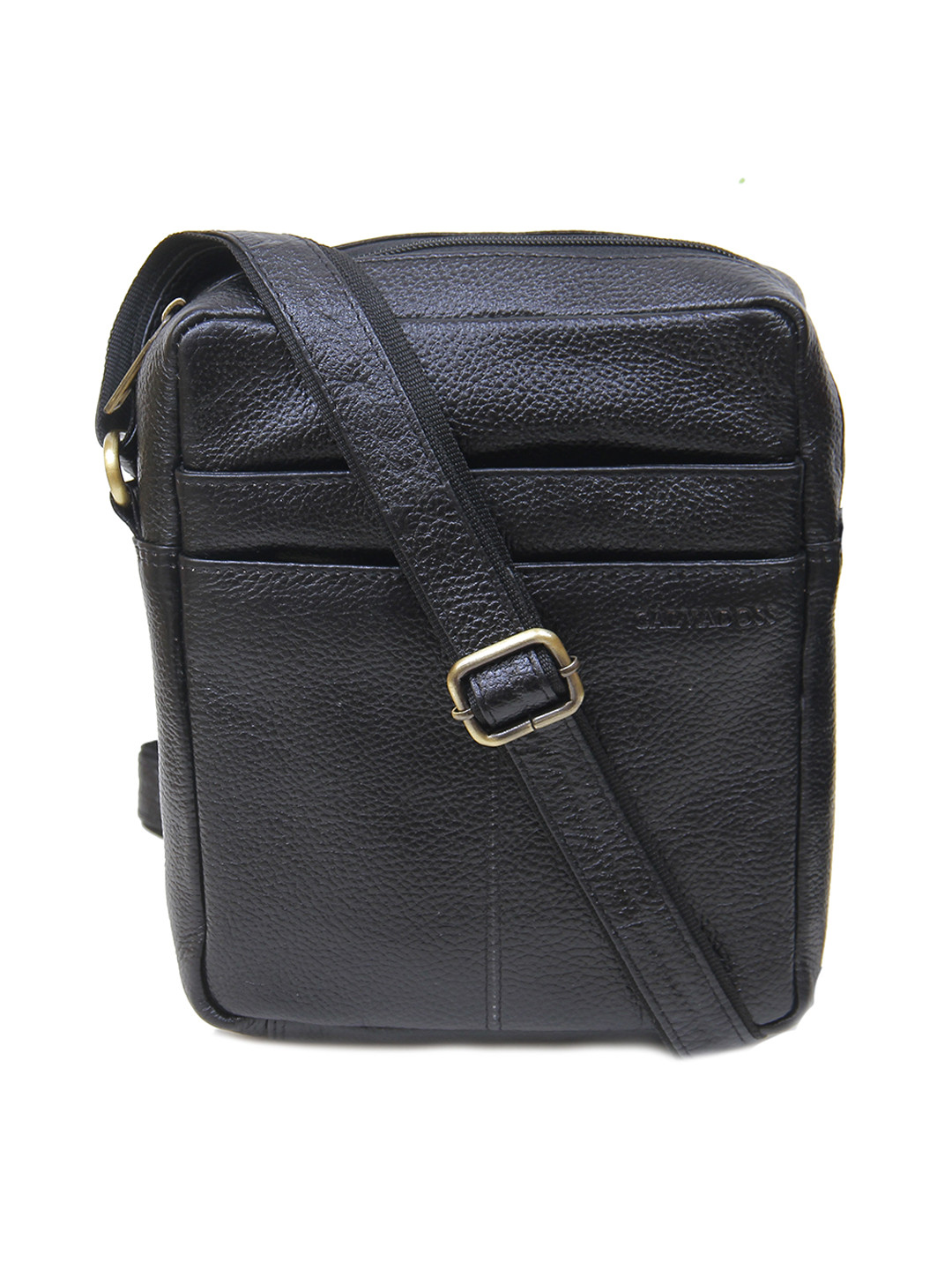 

Calvadoss Leather Structured Sling Bag, Black