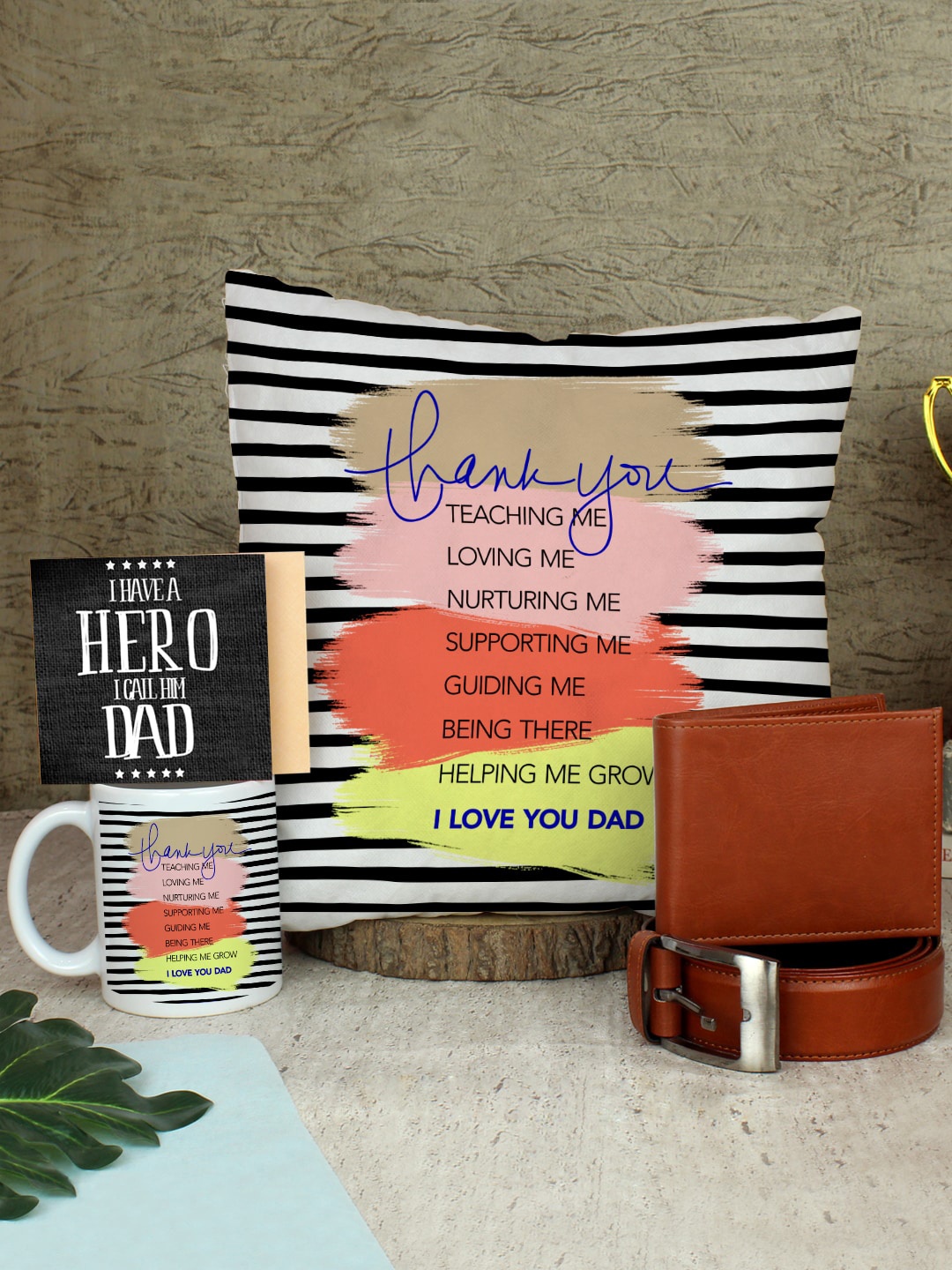 

TIED RIBBONS White & Black 5-Pieces Printed Fathers Day Gift Set