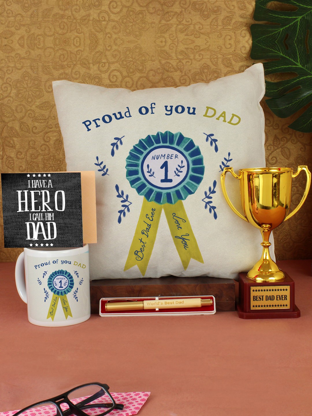 

TIED RIBBONS 5-Pieces Printed Fathers Day Gift Set, White