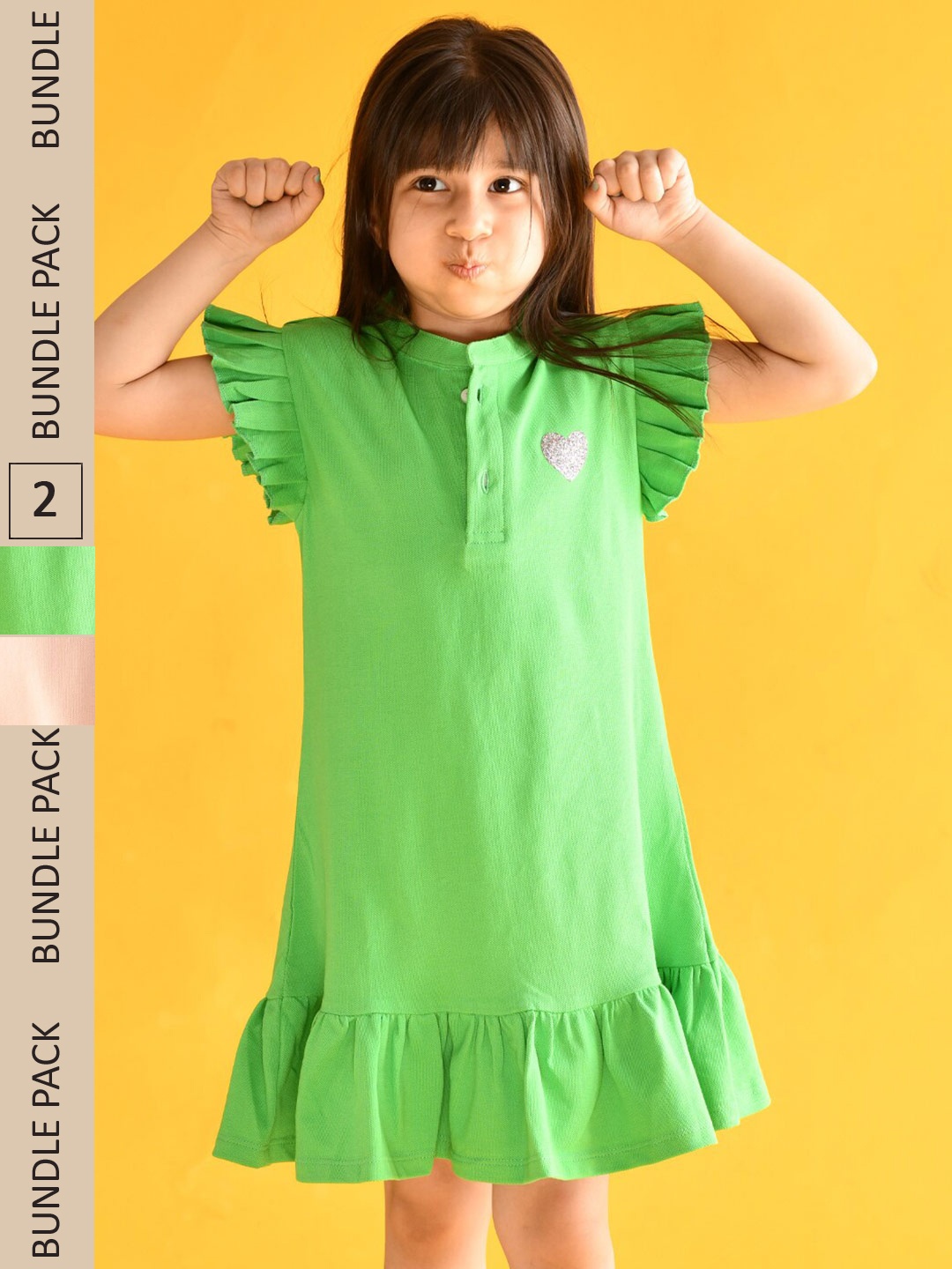 

Anthrilo Girls Pack Of 2 Nightdress, Green