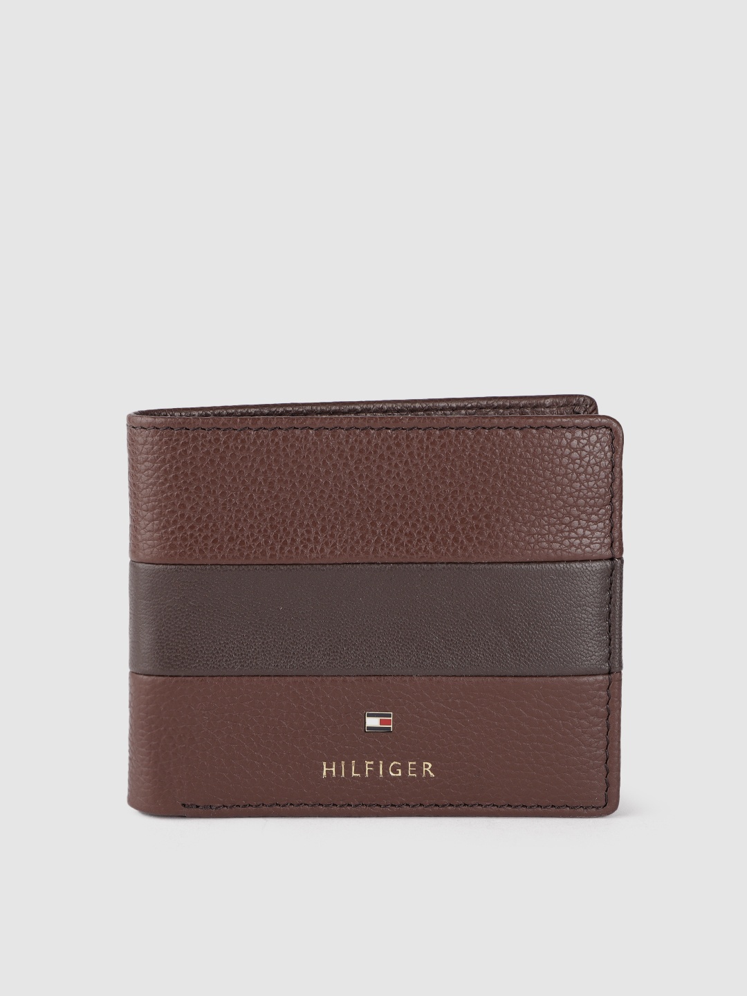 

Tommy Hilfiger Men Leather Two Fold Wallet, Brown