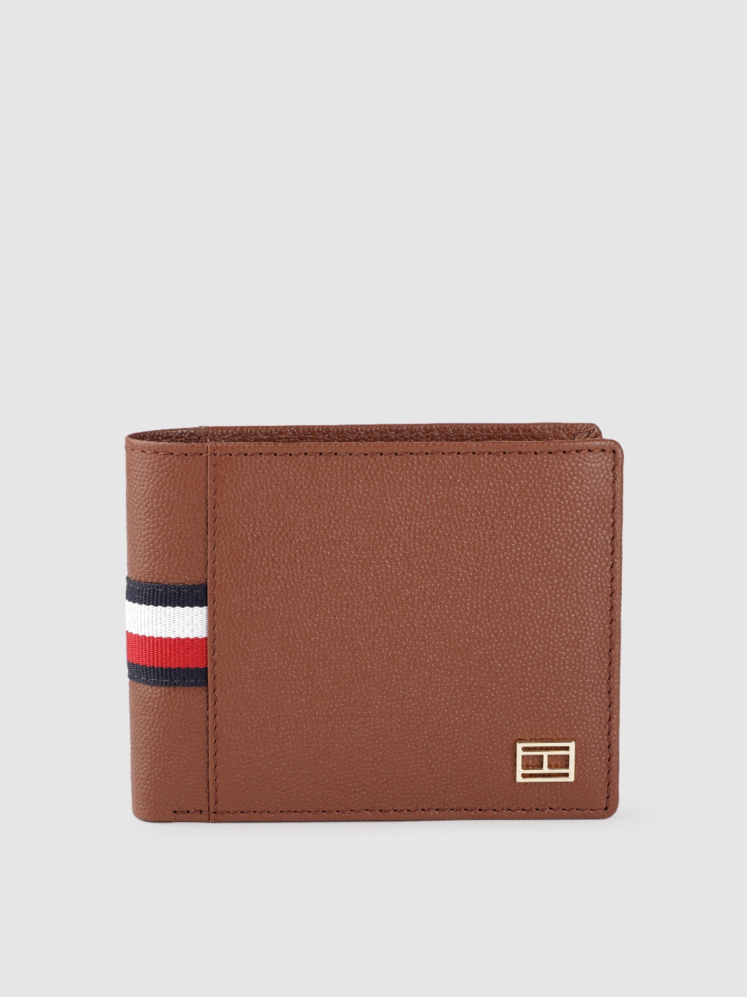 

Tommy Hilfiger Men Textured Leather Two Fold Wallet, Brown