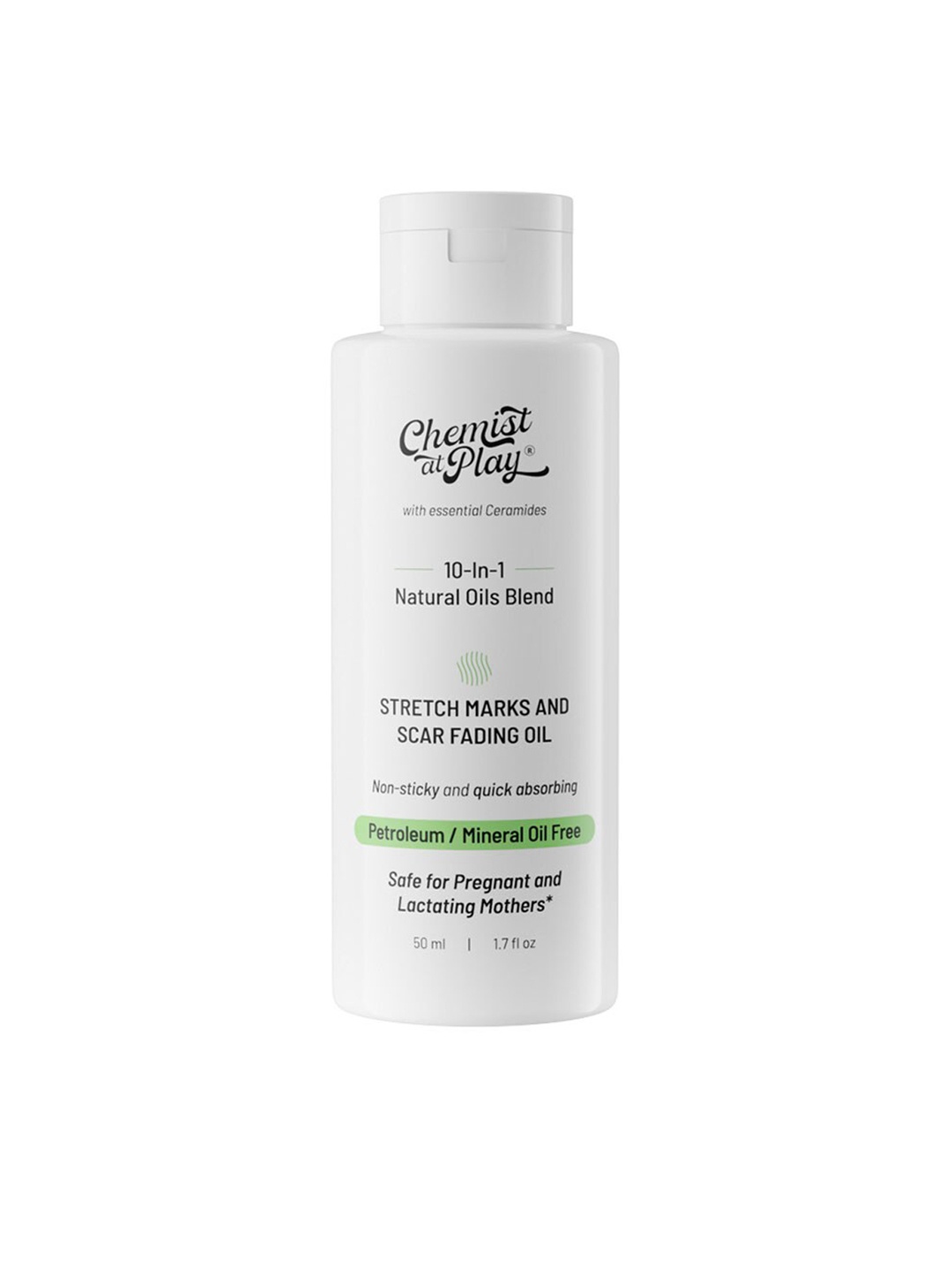 

Chemist at Play Stretch Mark & Scar Fading Non-Sticky Body Oil with Ceramides - 50 ml, White
