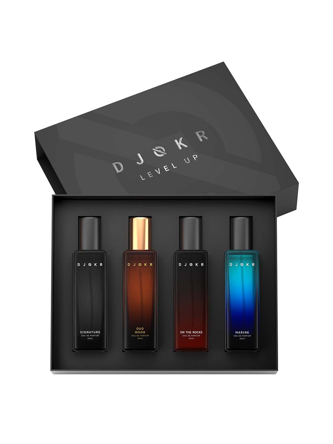 DJOKR Men Perfume Body Mist Gift Set 20 ml Each- Signature-On The Rocks-Oud Wood-Marine
