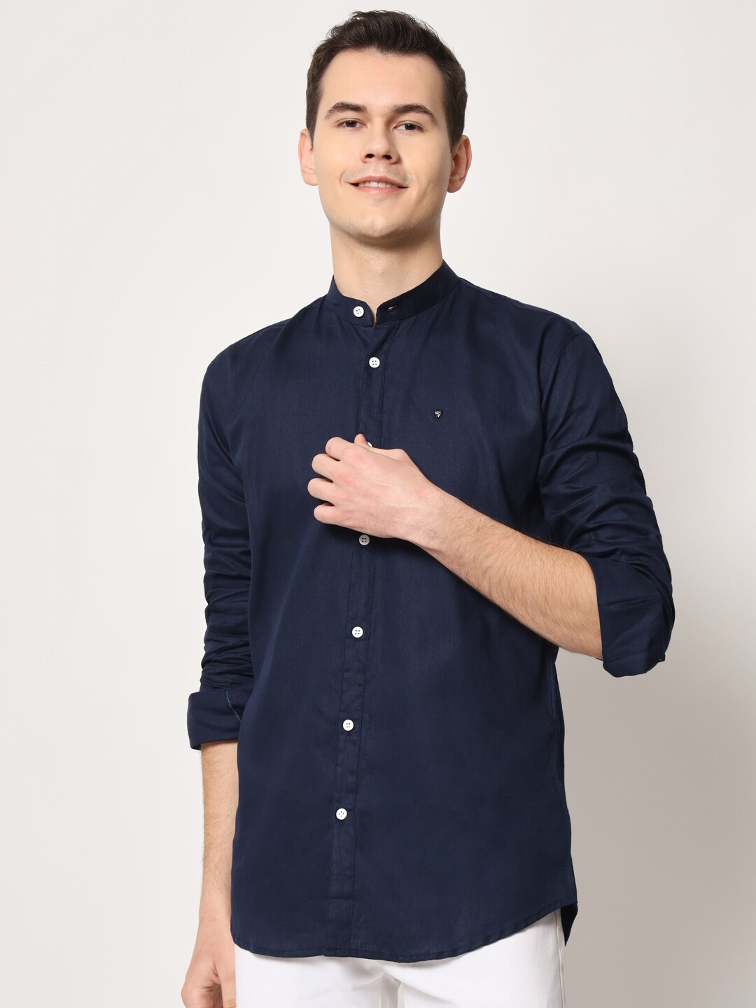 

SURHI Spread Collar Smart Fit Casual Shirt, Blue