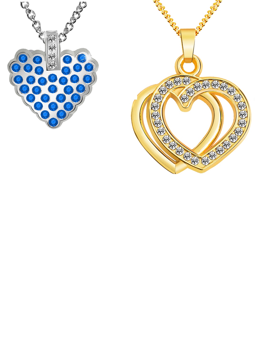 

Mikado Set Of 2 Stone-Studded Charming Necklace, Gold