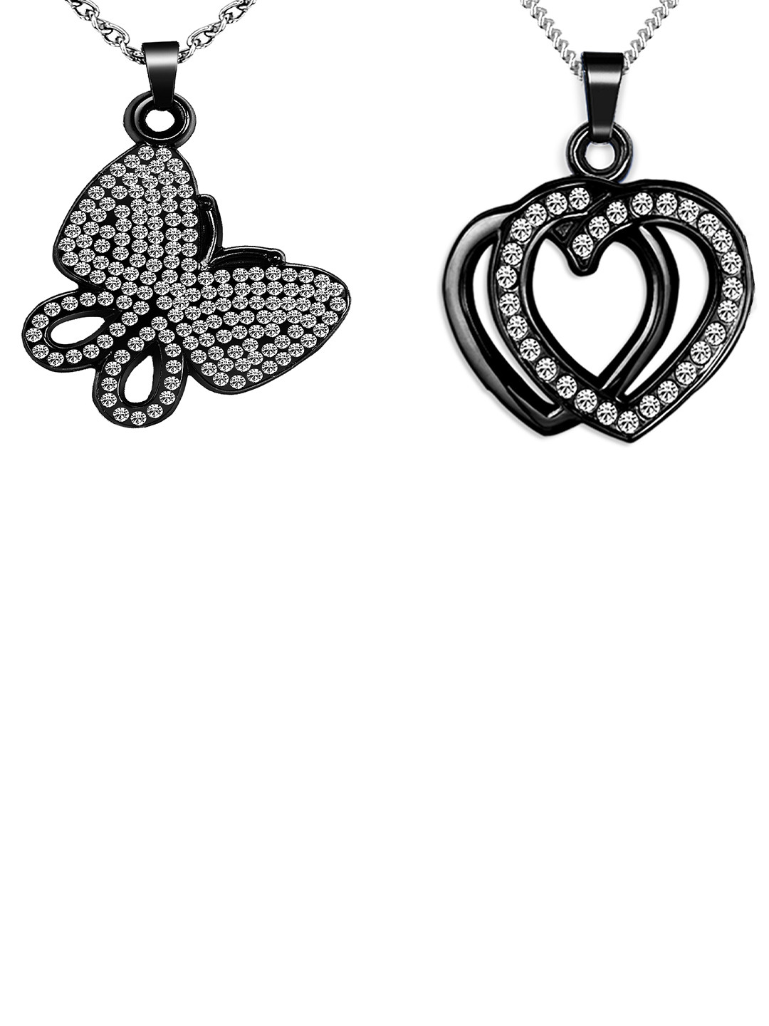 

Mikado Set Of 2 Artificial Stones Minimal Necklace, Metallic