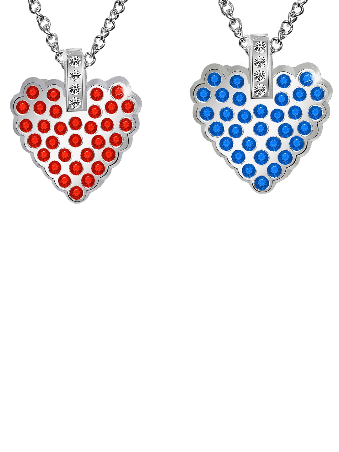 

Mikado Set Of 2 Artificial Stones Minimal Necklace, Silver