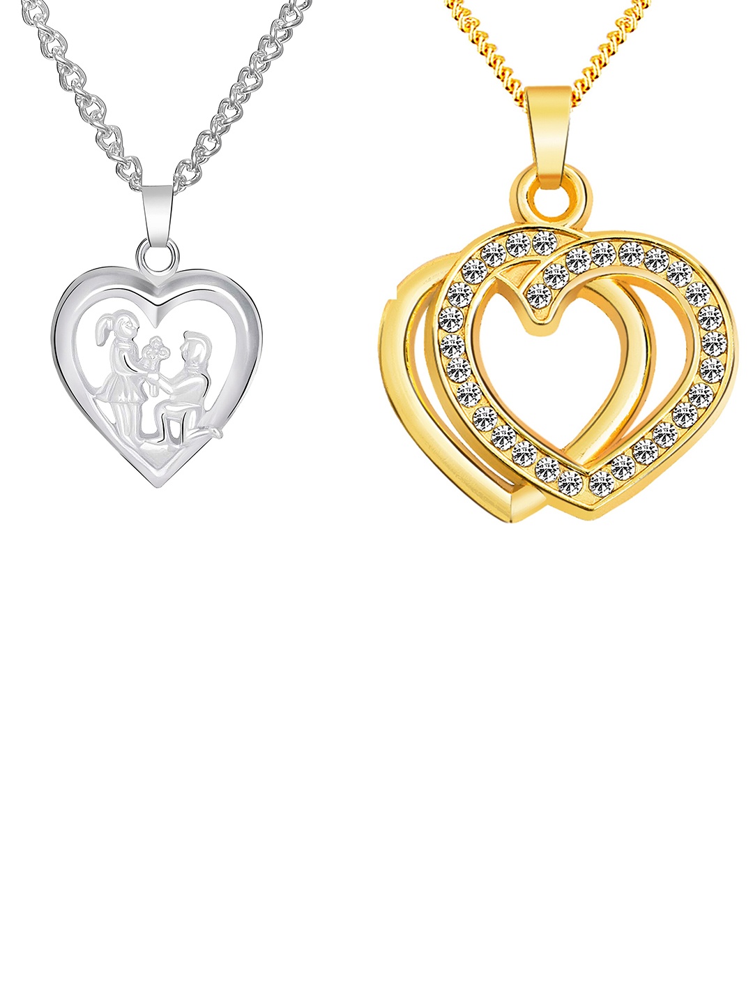 

Mikado Set Of 2 Artificial Stones Minimal Necklace, Gold