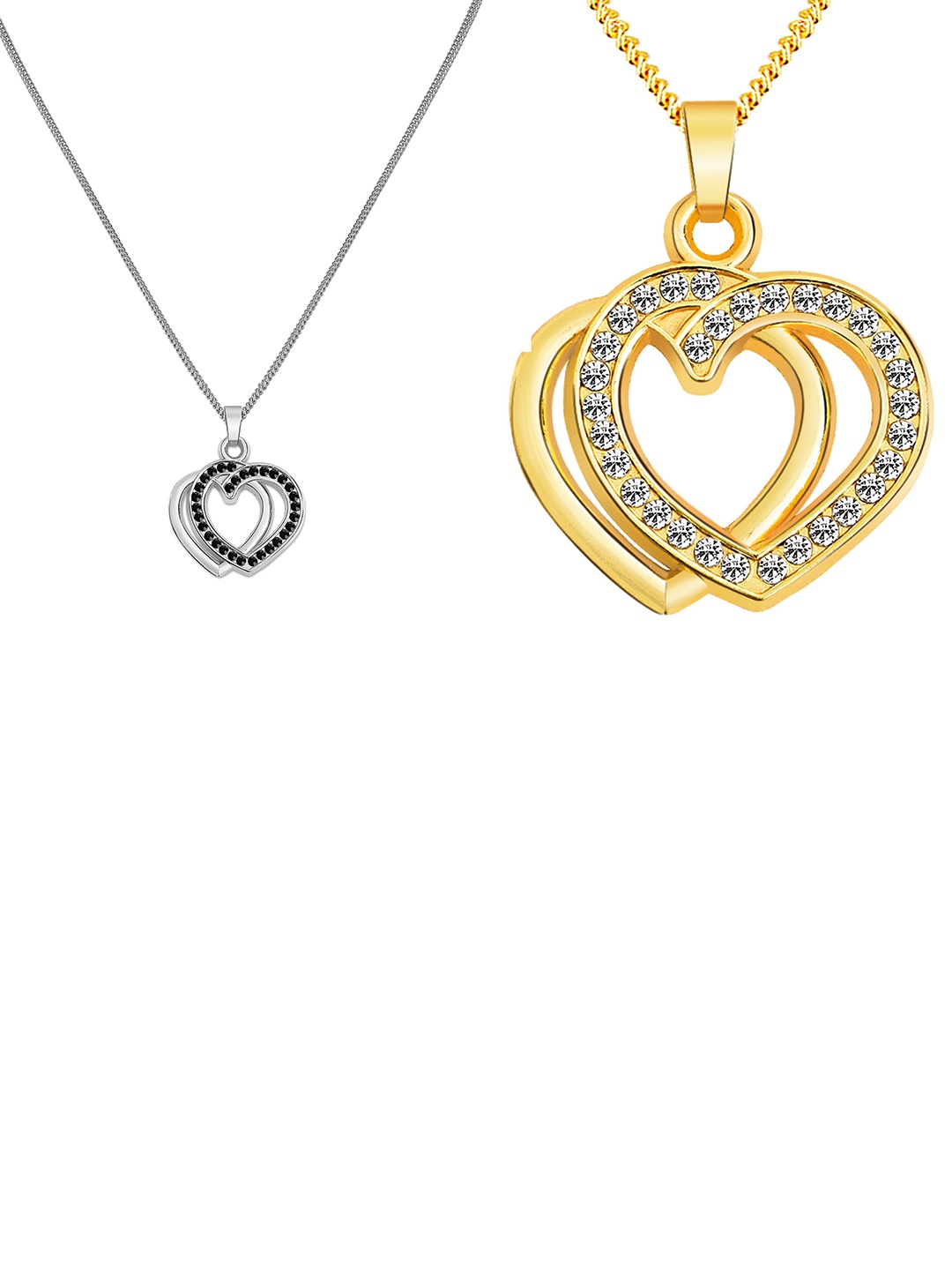 

Mikado Set Of 2 Artificial Stones Minimal Necklace, Silver