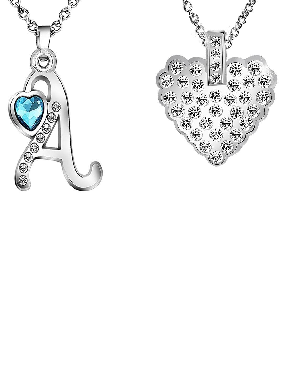 

Mikado Set Of 2 Artificial Stones Minimal Necklace, Silver