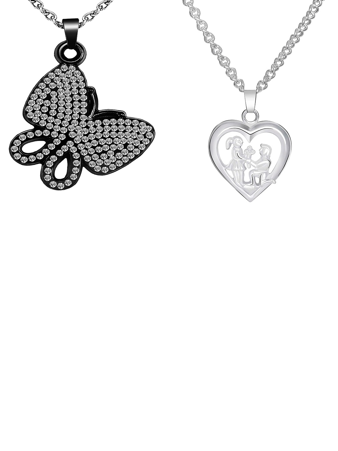 

Mikado Set Of 2 Silver Plated Charming Chains