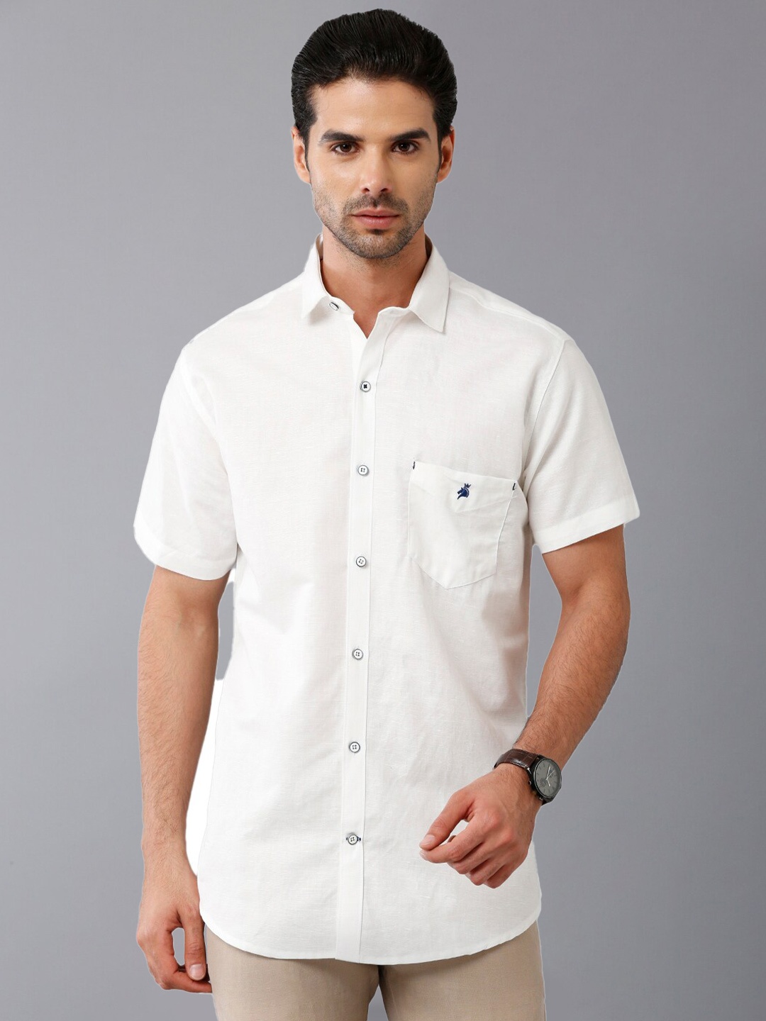 

Khoday Williams Classic Spread Collar Casual Shirt, Off white