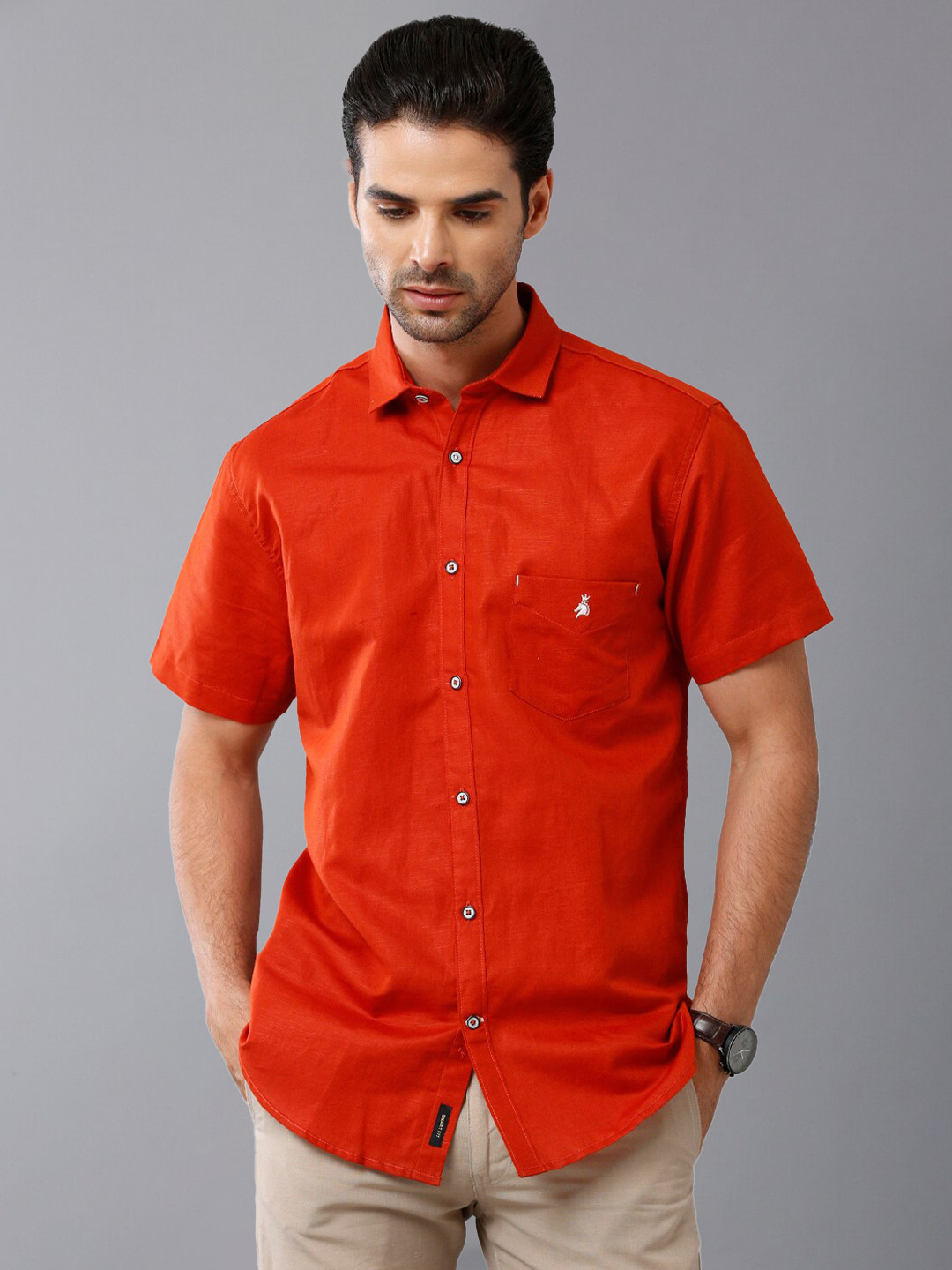

Khoday Williams Classic Spread Collar Casual Shirt, Red
