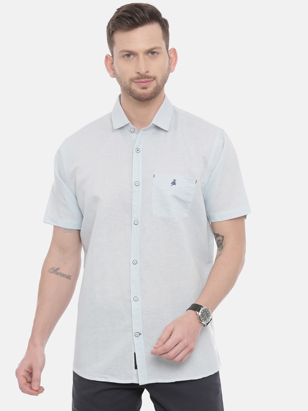 

Khoday Williams Spread Collar Classic Opaque Casual Shirt, Blue