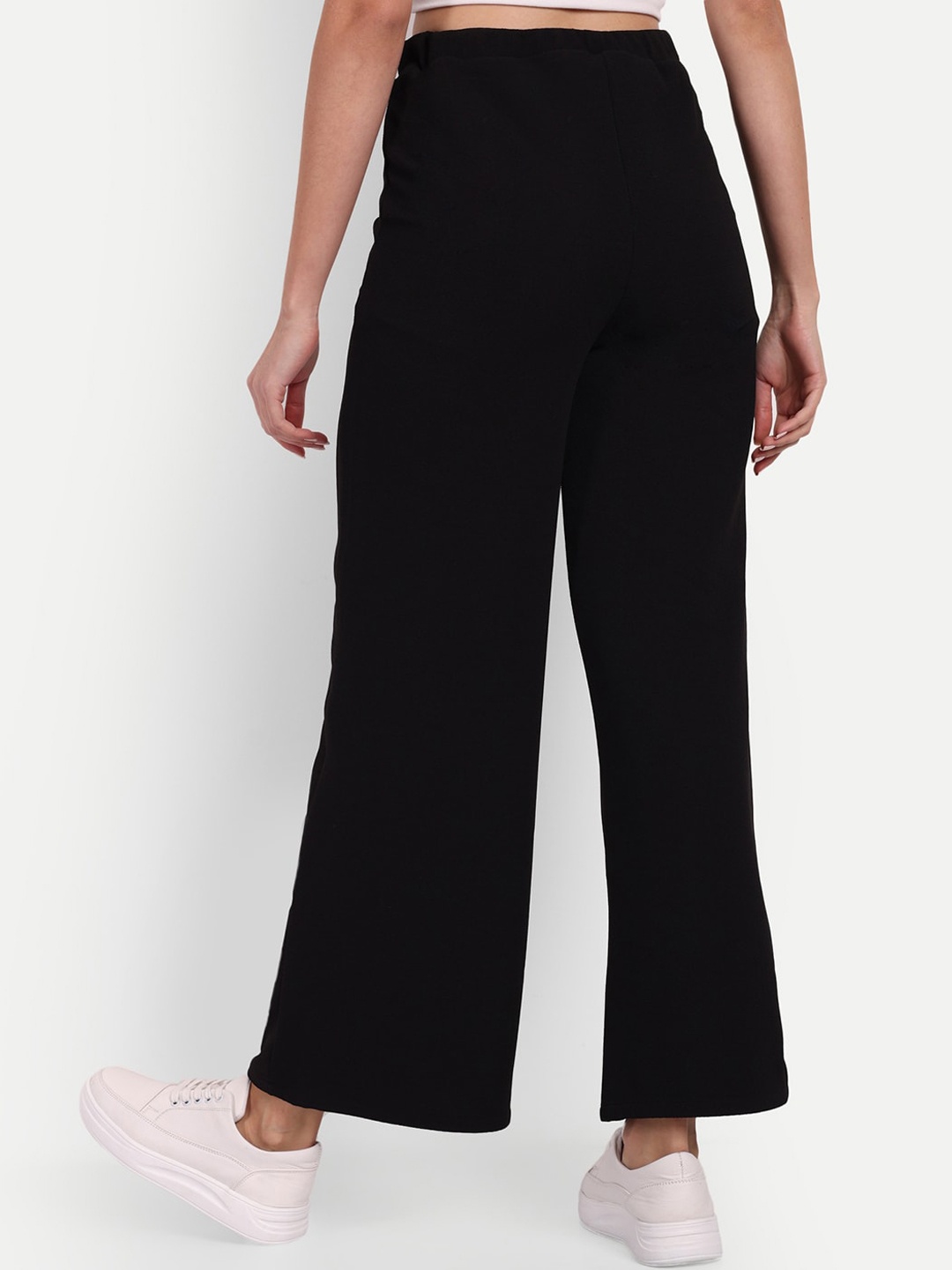 

Next One Women Relaxed Flared Fit High-Rise Easy Wash Parallel Trousers, Black