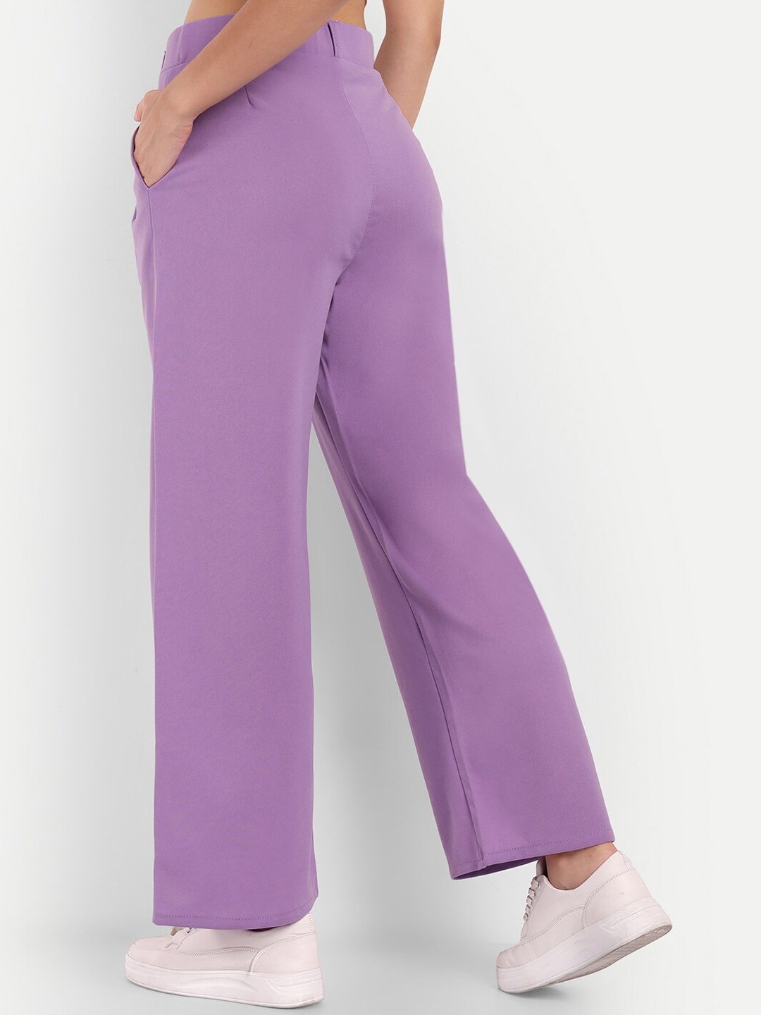 

Next One Women Smart Loose Fit High-Rise Parallel Trousers, Lavender