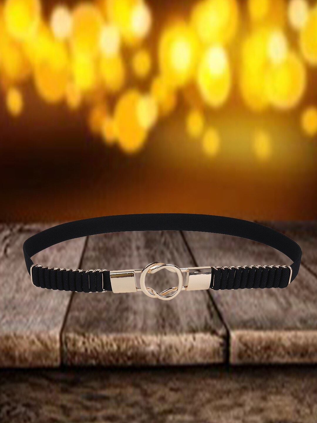 

DressBerry Women Black Stretchable Interlock Belt