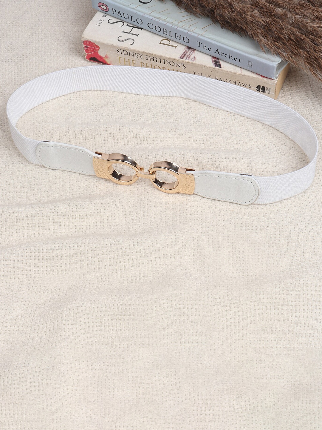 

DressBerry Women White Stretchable Interlock Belt