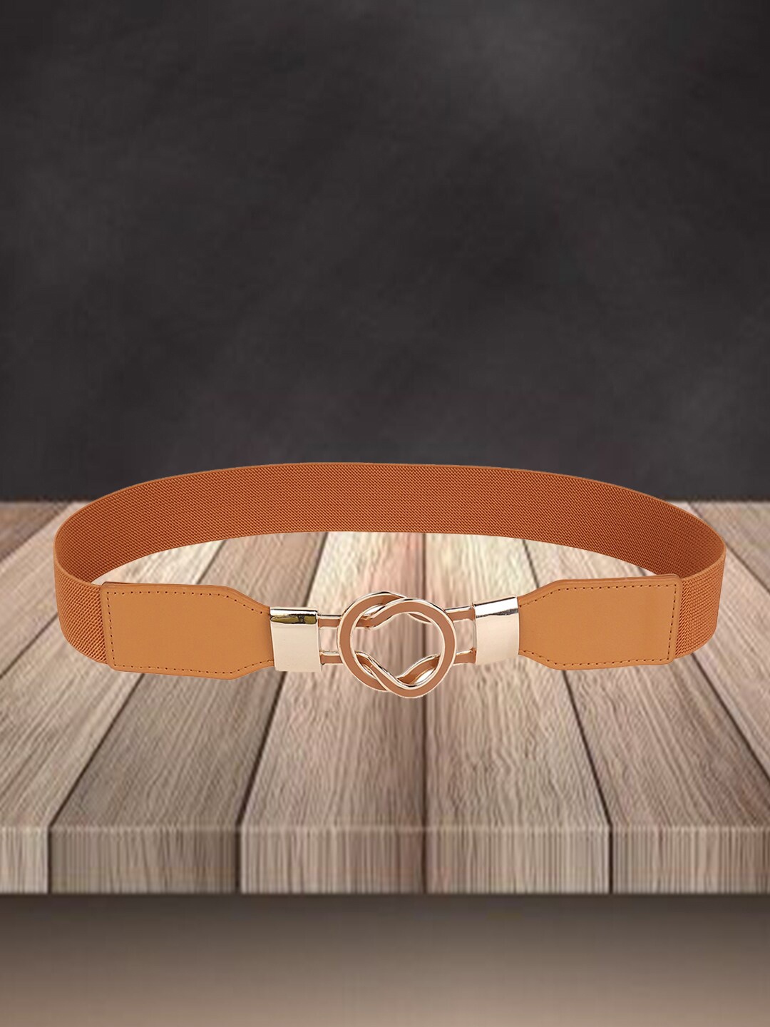 

DressBerry Women Brown Stretchable Interlock Belt, Tan