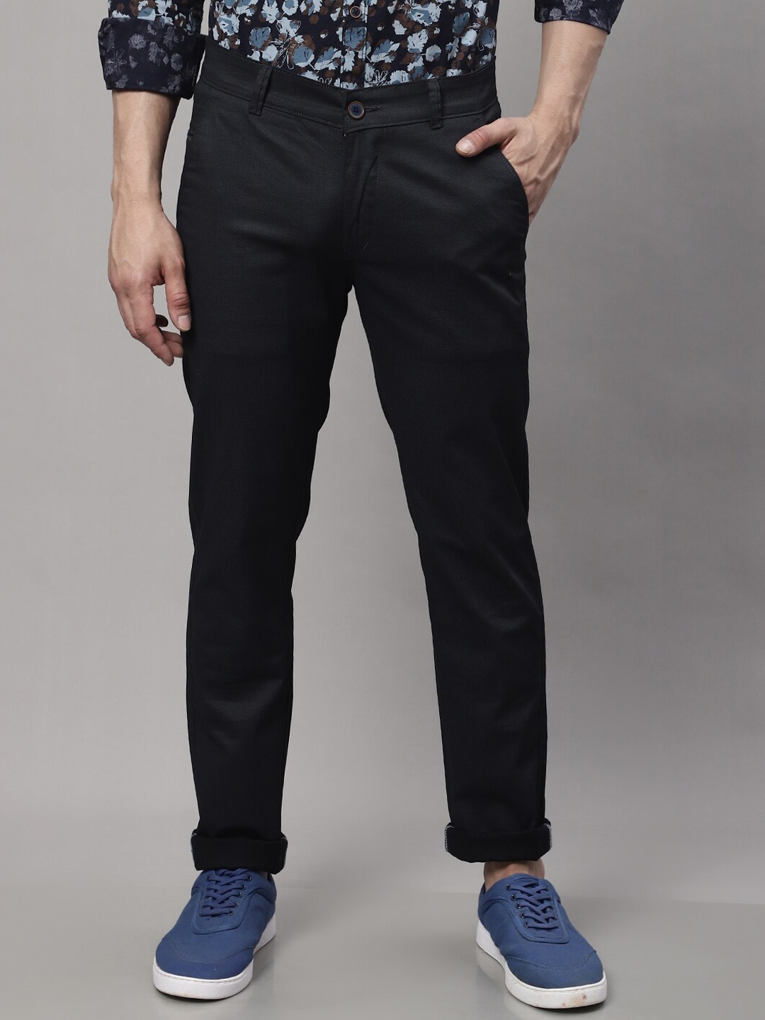 

Majestic Man Men Smart Slim Fit Easy Wash Chinos Trousers, Black