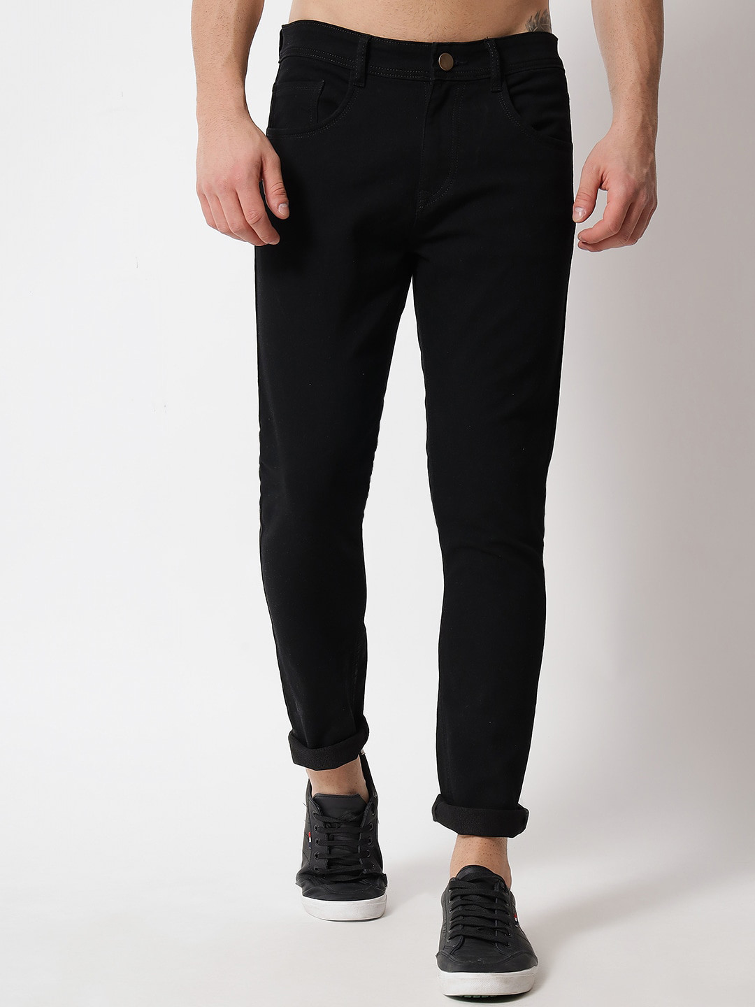 

Metronaut Men Mid-Rise Skinny Fit Cotton Jeans, Black