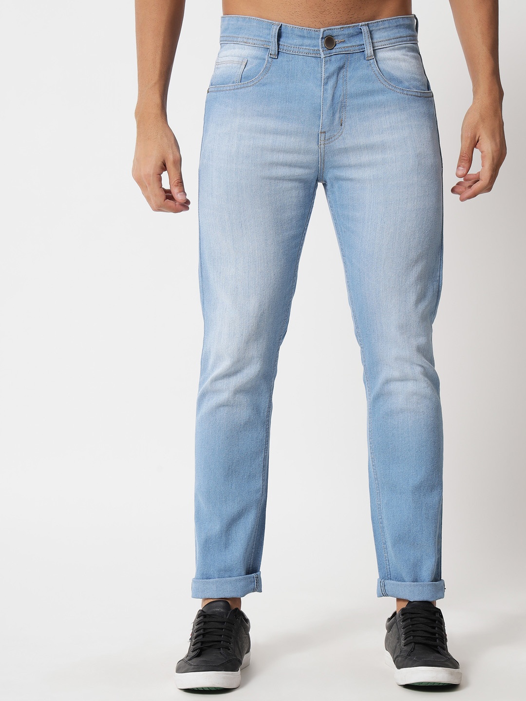 

Metronaut Men Slim Fit Clean Look Light Fade Cotton Jeans, Blue