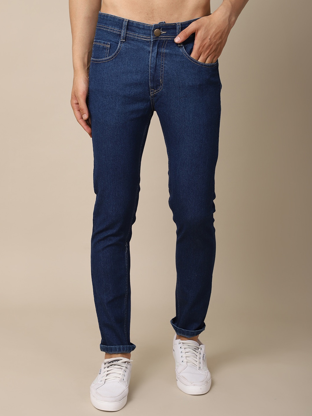 

Metronaut Men Mid Rise Cotton Slim Fit Jeans, Blue