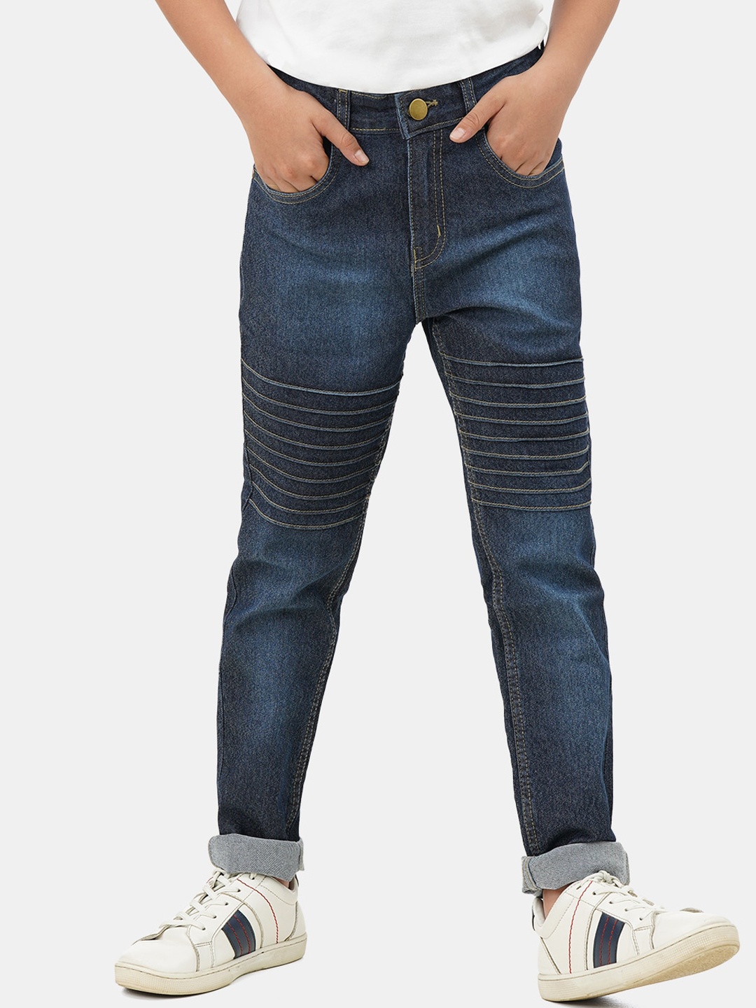 

Urbano Juniors Boys Slim Fit Clean Look Light Fade Washed Stretchable Jeans, Blue