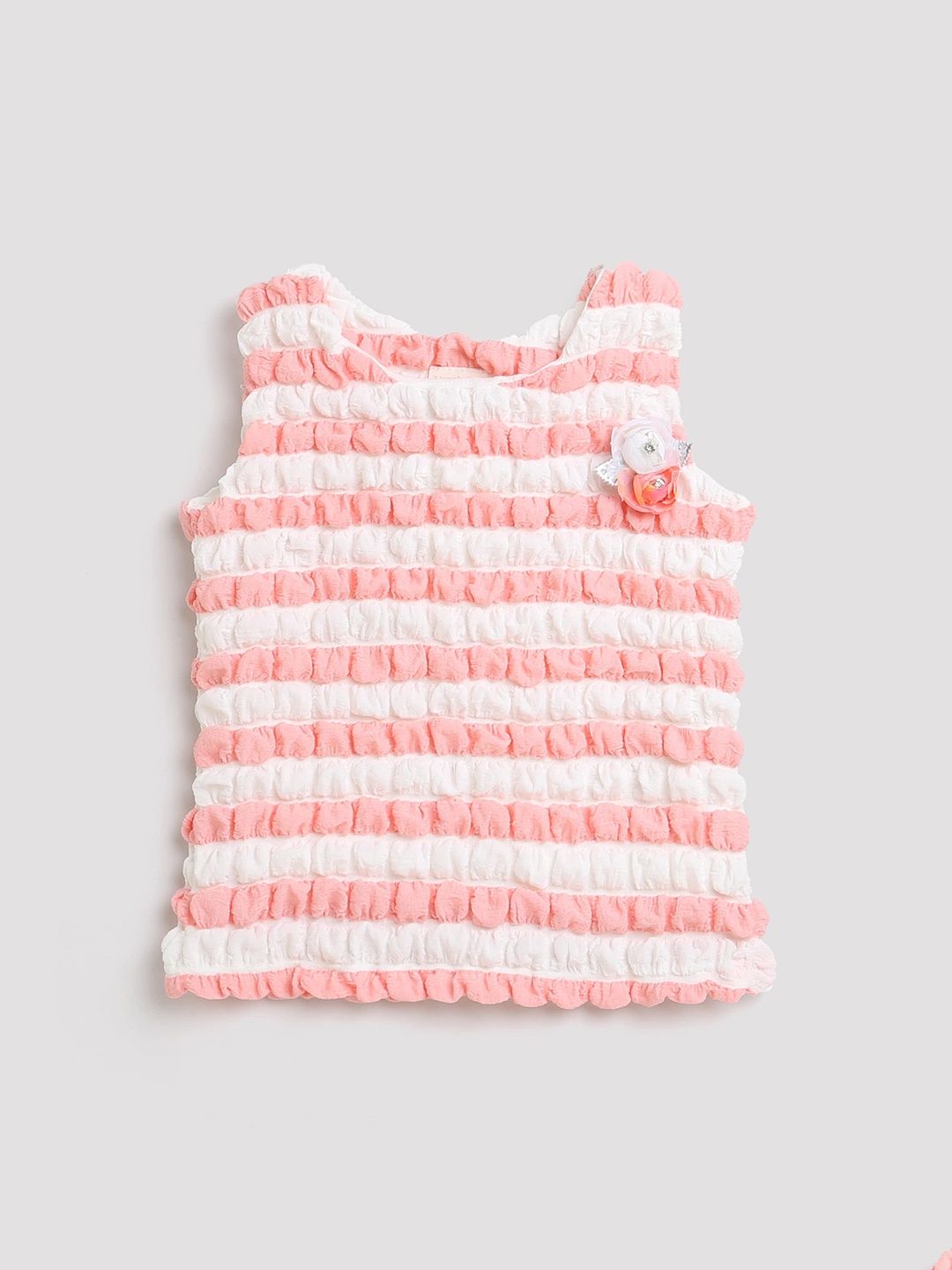 

Tiny Girl Girl Self Design Sleeveless Top, Peach