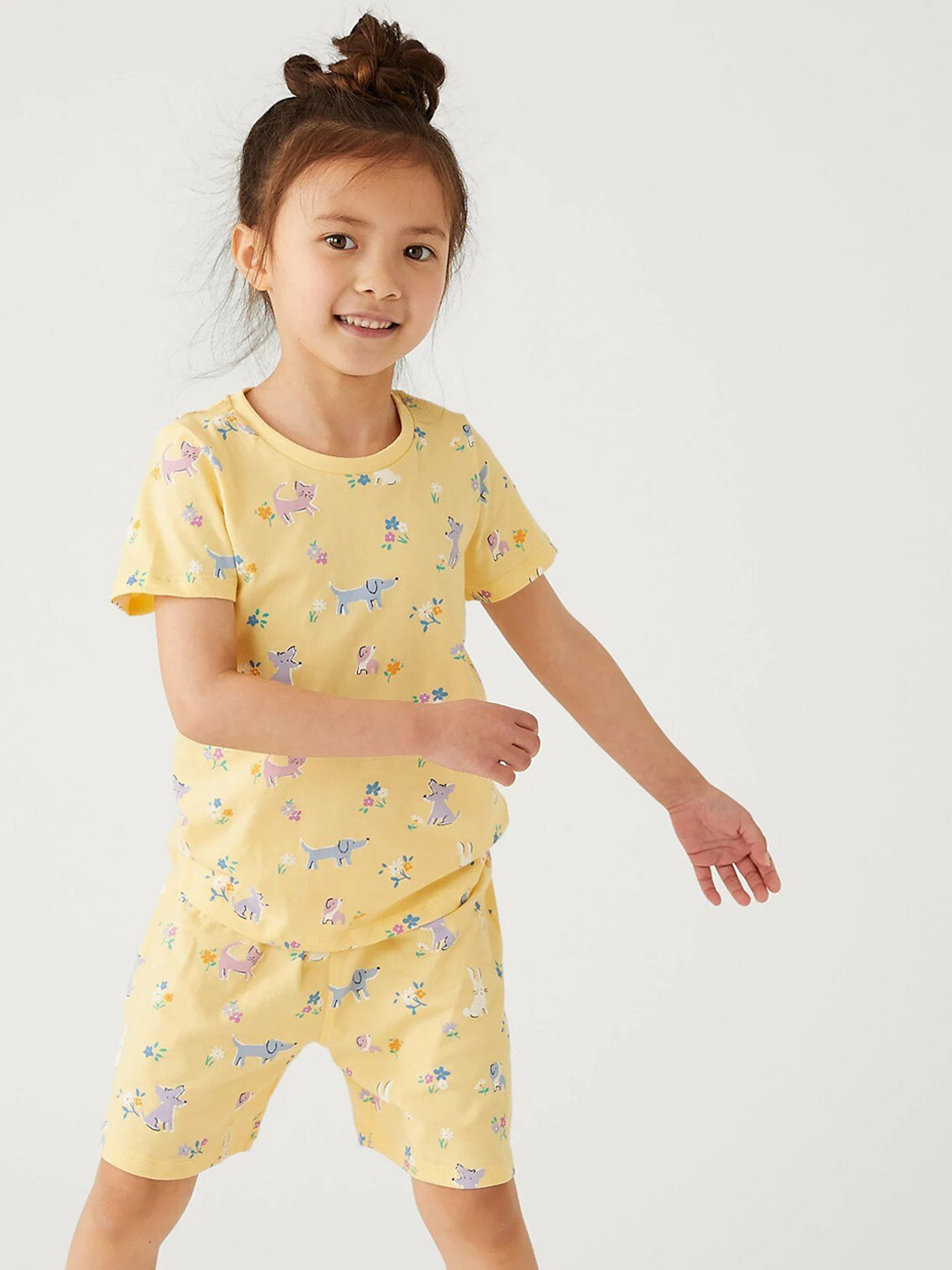 

Marks & Spencer Girls Pack Of 3 Conversational Printed Night Suit, Blue