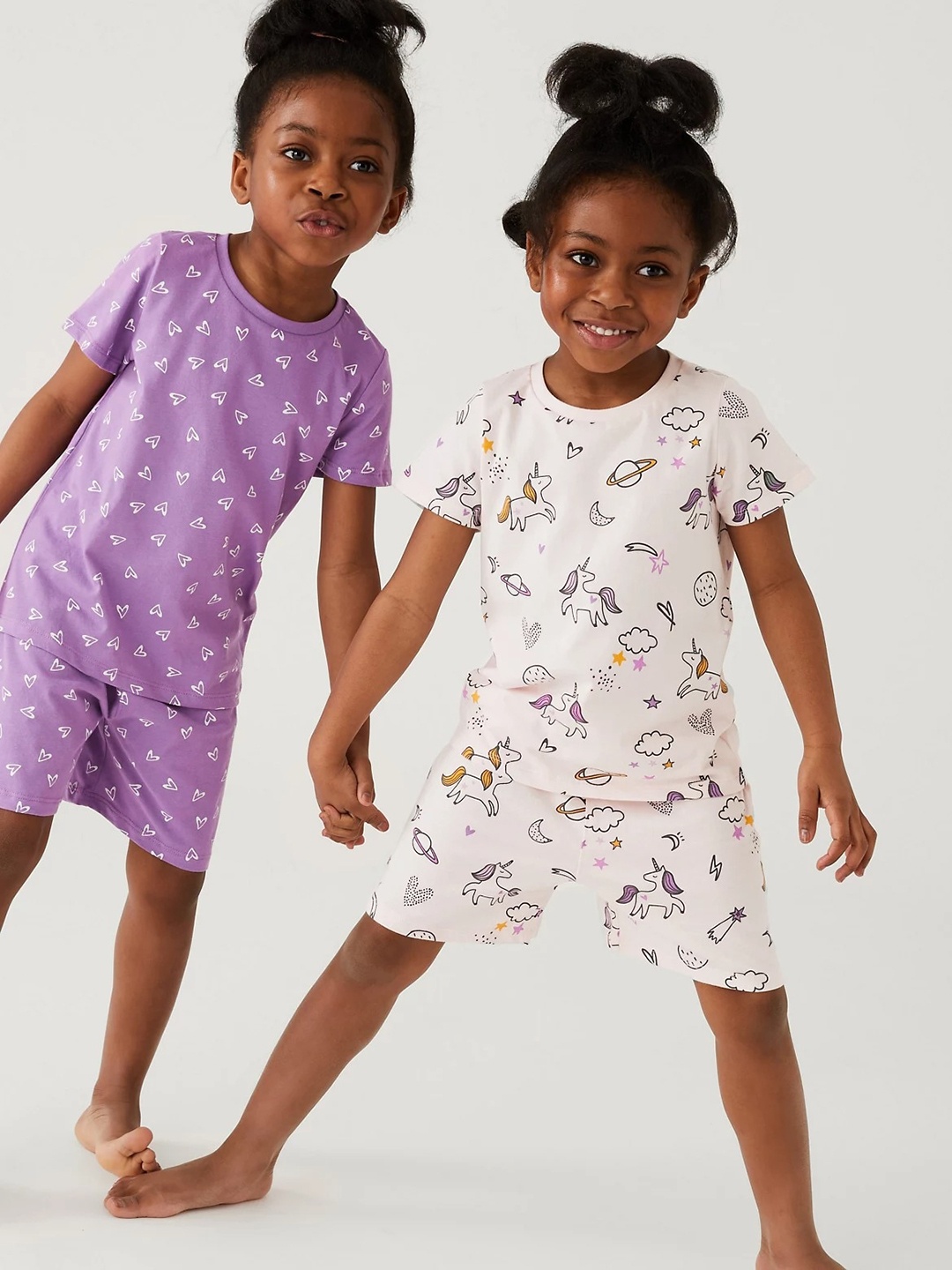 

Marks & Spencer Girls Pack Of 2 Conversational Printed Night Suit, Purple