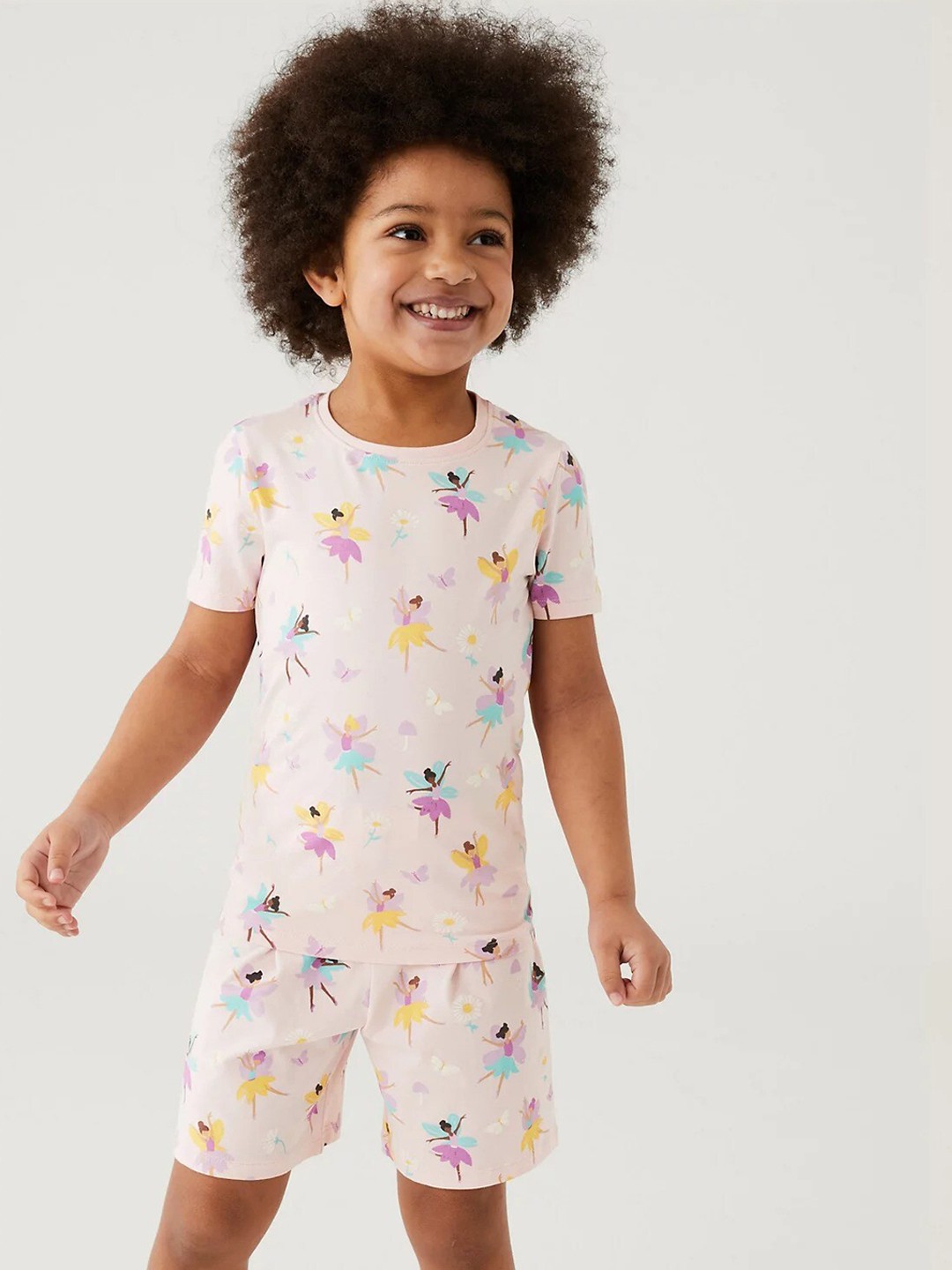 

Marks & Spencer Girls Conversational Printed Night Suit, Pink