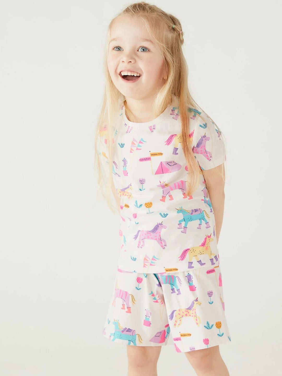 

Marks & Spencer Girls Conversational Printed Night Suit, White
