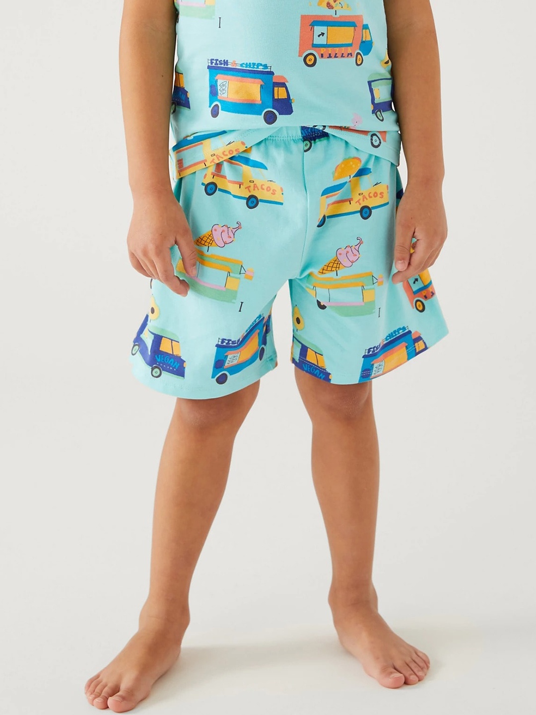 

Marks & Spencer Boys Conversational Printed Pure Cotton Night Suit, Blue