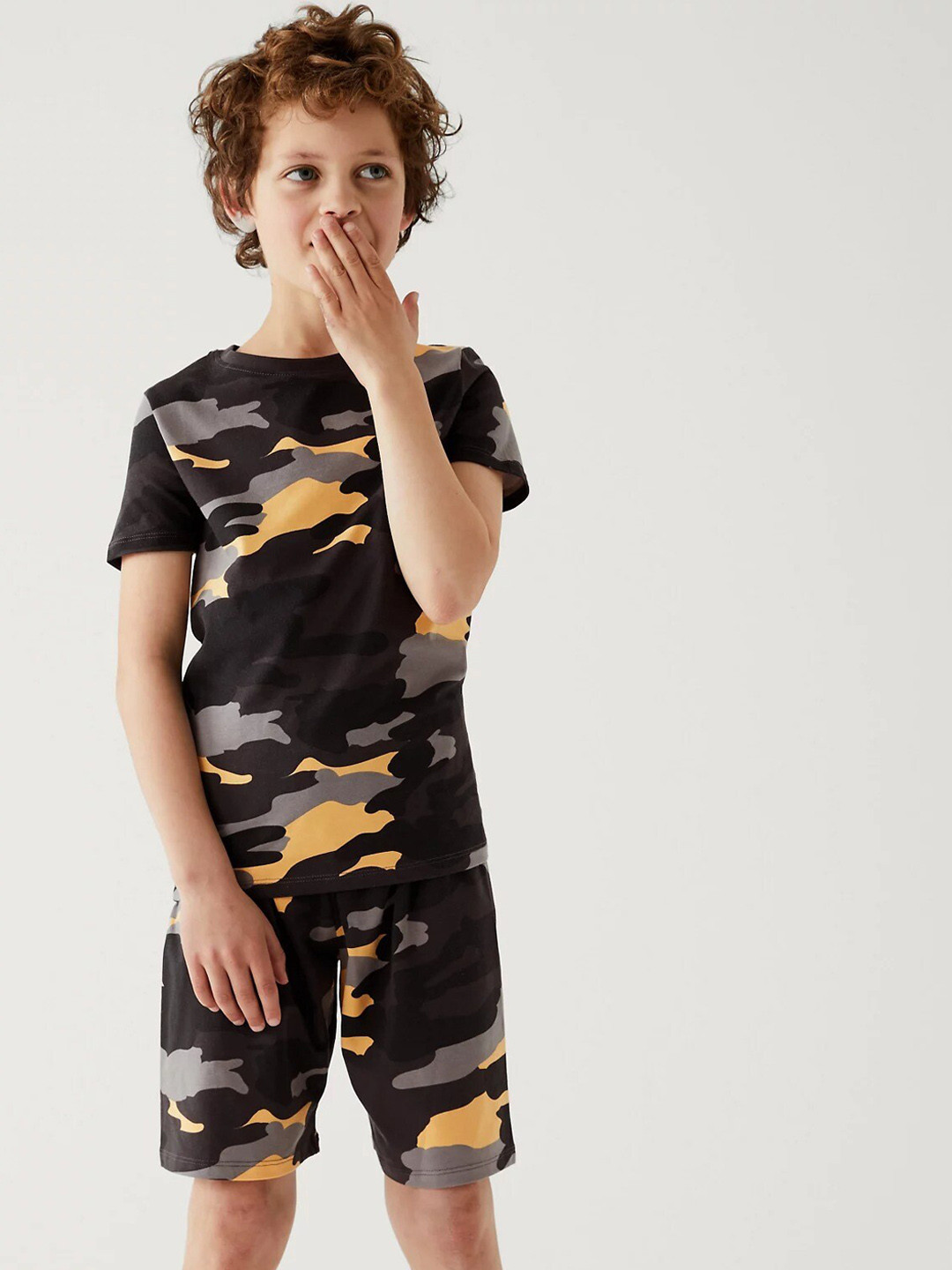 

Marks & Spencer Boys Camouflage Printed Night Suit, Black