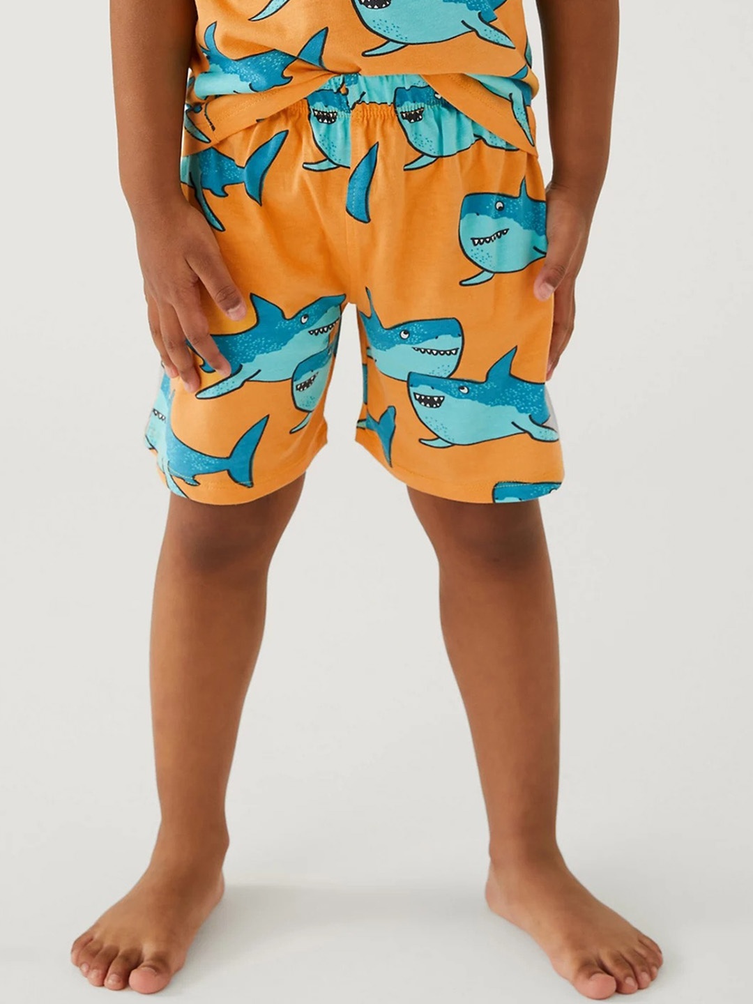 

Marks & Spencer Boys Pack Of 3 Conversational Printed Night Suit, Orange