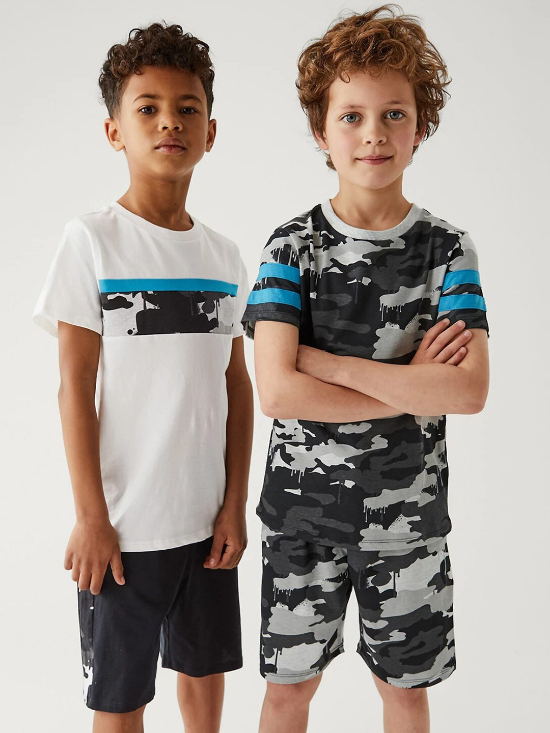 

Marks & Spencer Boys Pack Of 2 Camouflage Printed Night Suit, White
