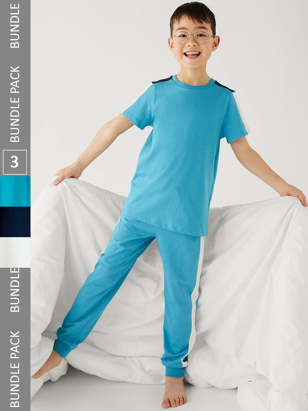 

Marks & Spencer Boys Pack Of 3 Round Neck Night Suit, White