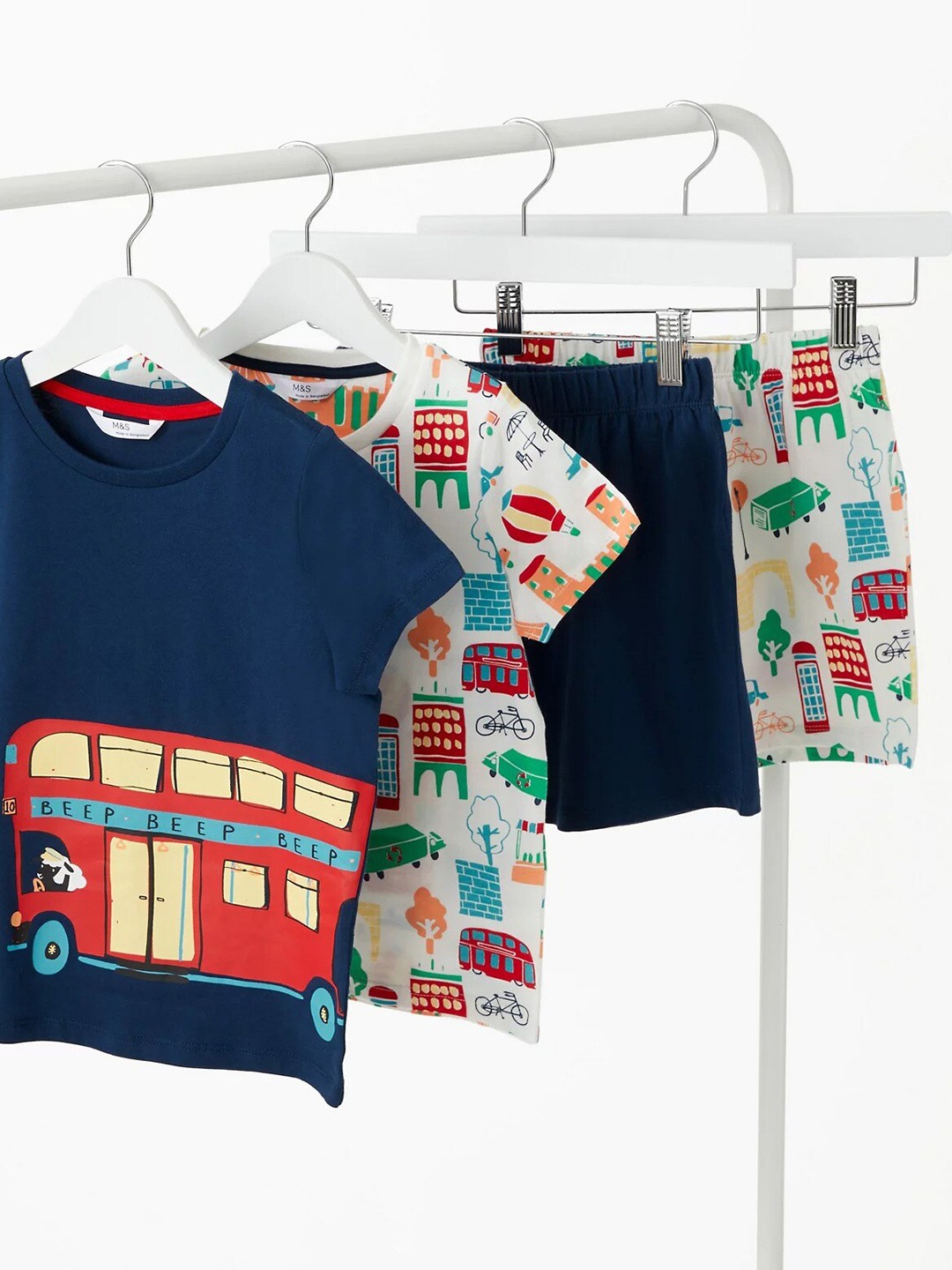 

Marks & Spencer Boys Pack Of 2 Conversational Printed Night Suit, White