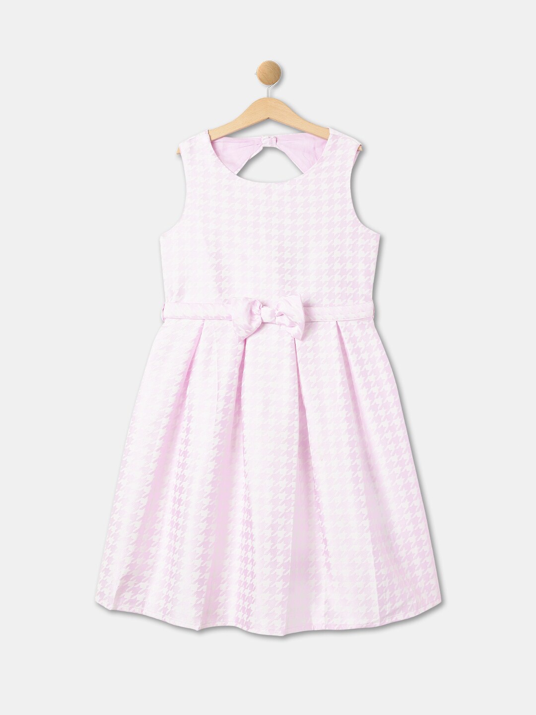 

R&B Girls Printed Fit & Flare Dress, Pink