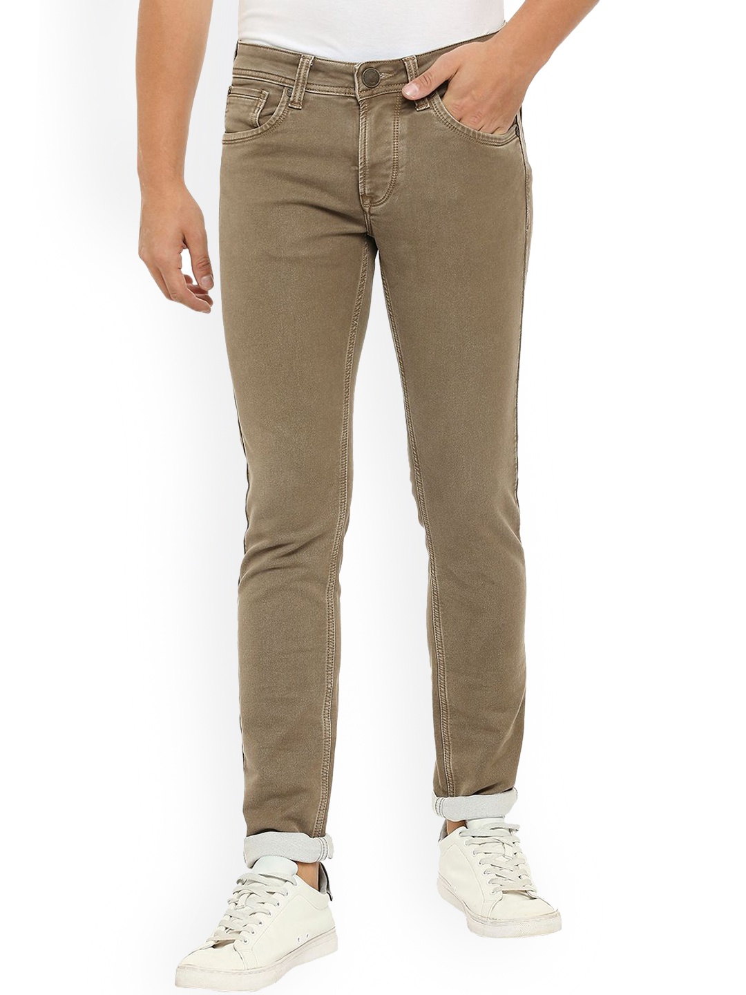 

Lawman pg3 Men Slim Fit Mid-Rise Cotton Jeans, Brown