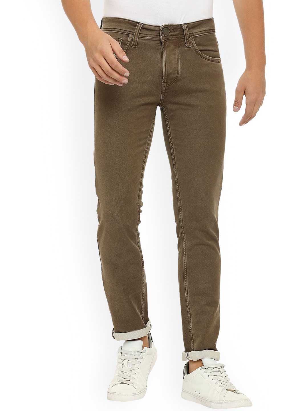 

Lawman pg3 Men Slim Fit Coloured Cotton Jeans, Brown