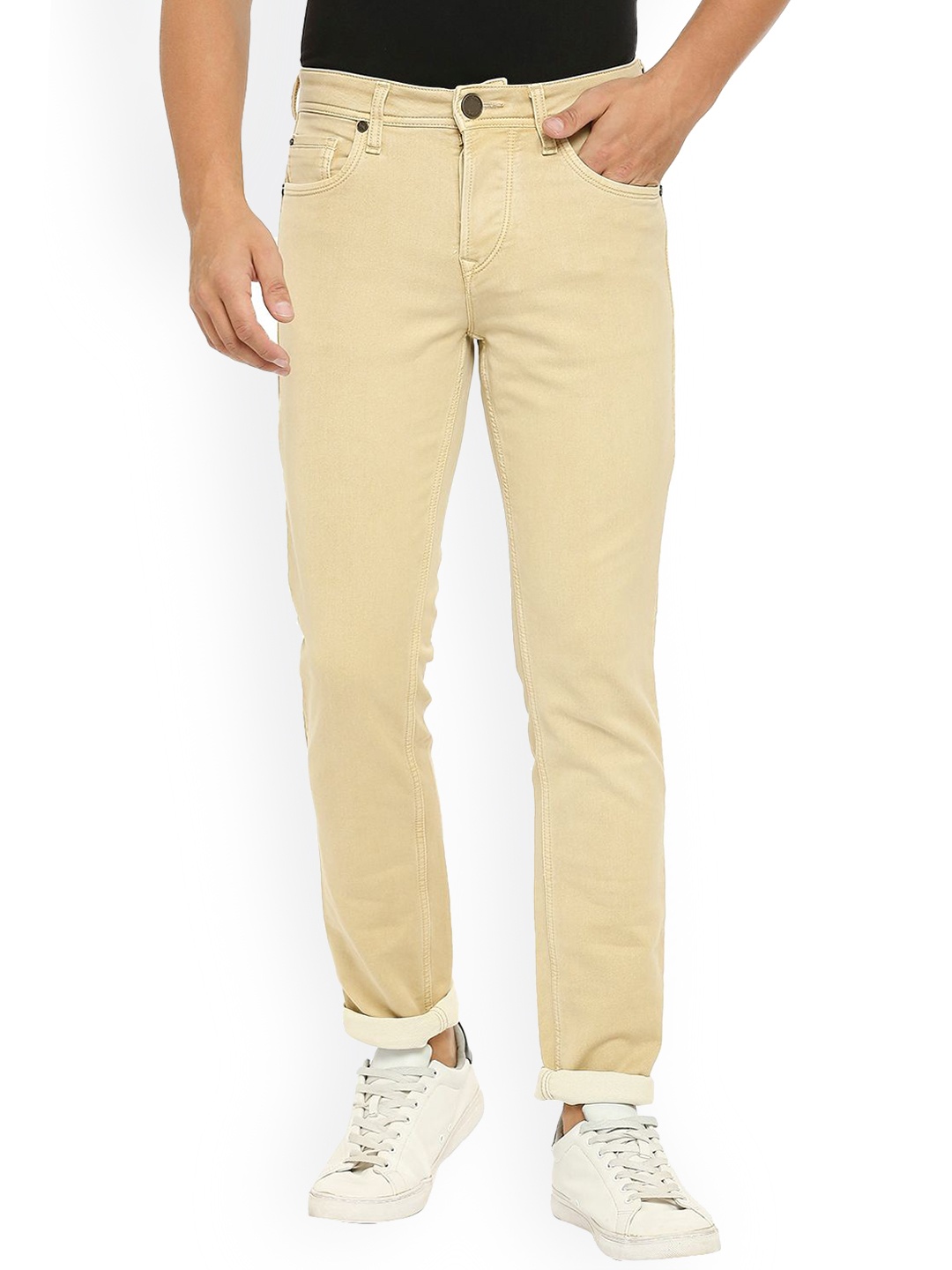 

Lawman pg3 Men Mid Rise Slim Fit Cotton Jeans, Khaki